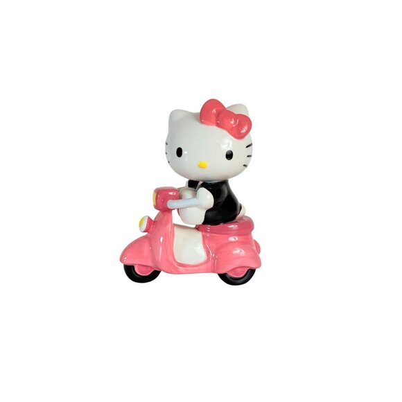 Blue Sky Hello Kitty Figurine Ceramic Riding Pink Vespa Scooter Girl Kawaii Gift - Picture 13 of 13
